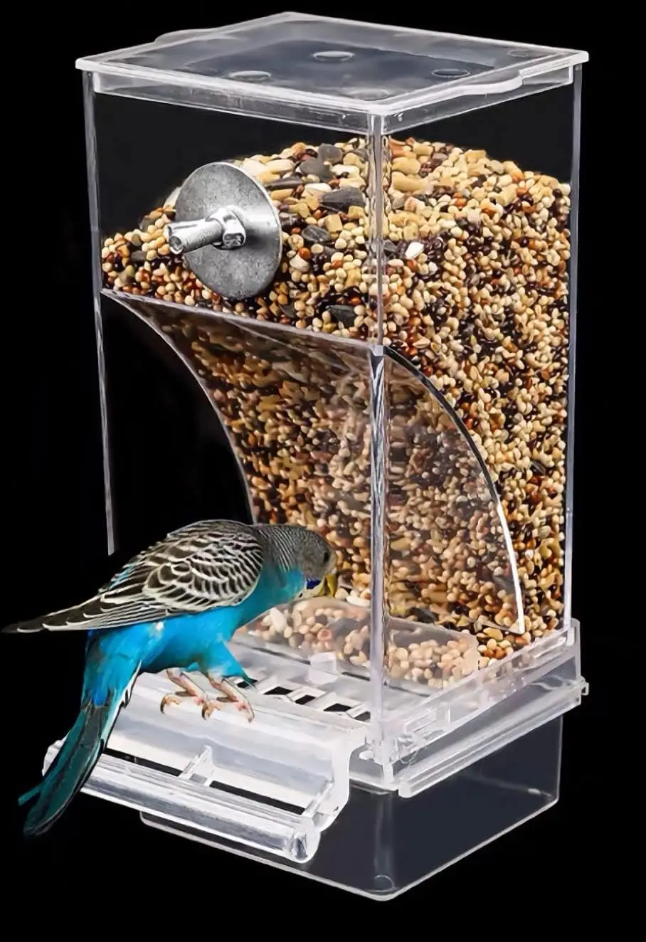 Comedero para Pájaros sin Desorden para Jaula, Comedero Automático de Acrílico para Pájaros Pequeños, Loros, Canarios, Periquitos, Pinzones, Transparente