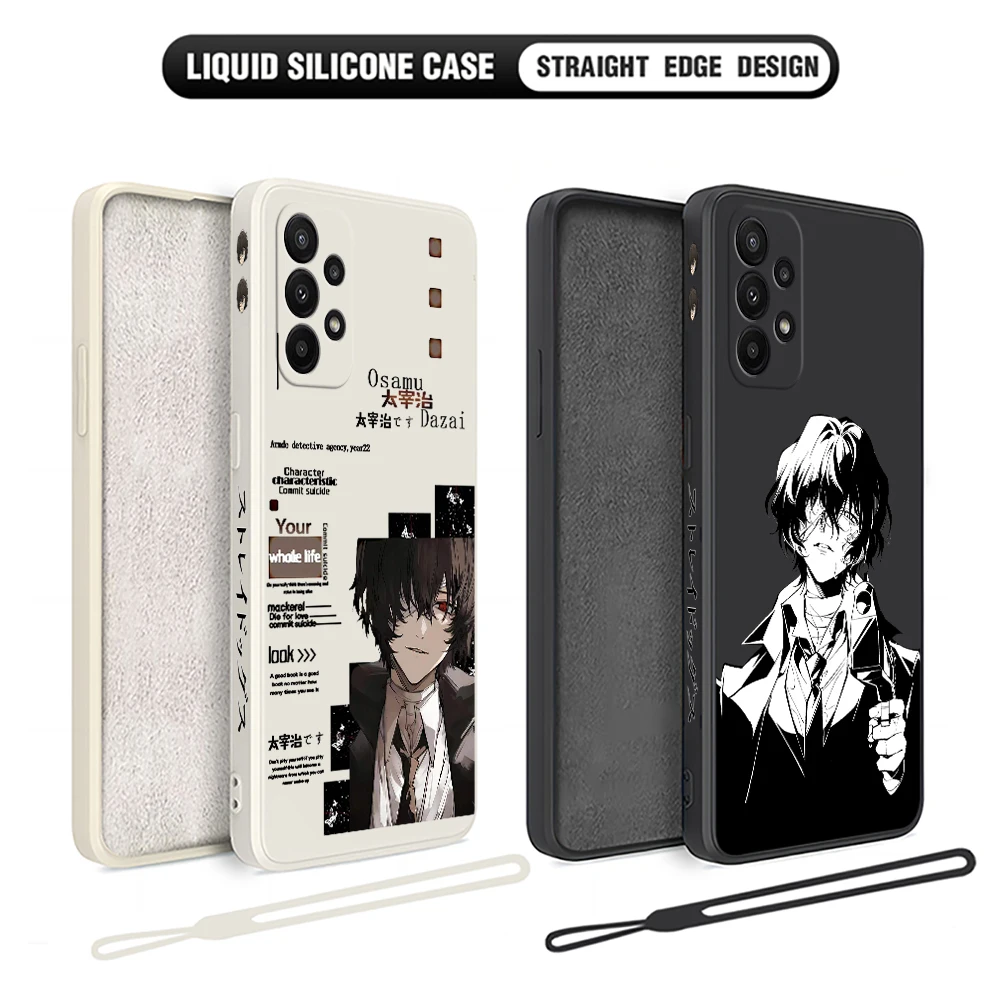 Bungo Stray Dogs dazai osamu Phone Case For Xiaomi Redmi Note 12 11 10 10S 9T 9 8 7 Pro Plus 10C 9A 4G 5G Cover With Hand Strap