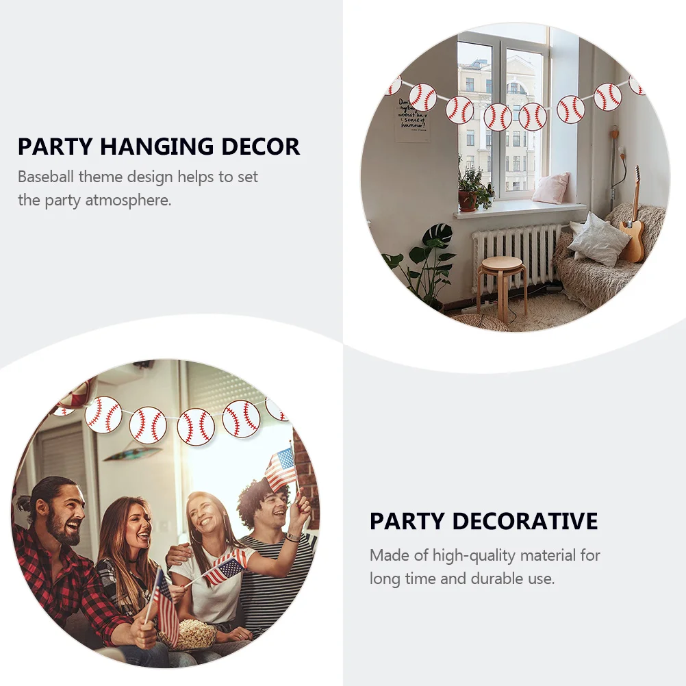 

4Pcs Baseball Banner Birthday Party Decorative Supplies Supplies Photo Props Material Special Moments