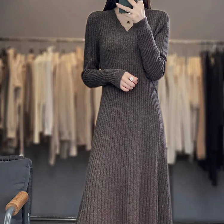 Vestidos Vestido de mujer Mangas Otoño Modal Smocking Ribado Abotonado Manga larga Minimalista Grunge Moderno Elegante Navidad Chic