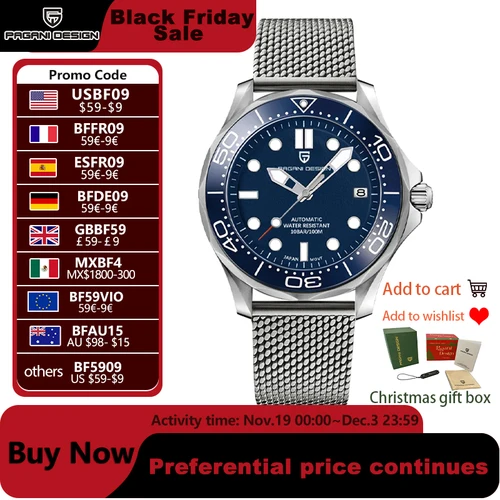 2025 nuevos relojes PAGANI DESIGN para hombre, reloj automático de lujo para hombre NH35A, reloj de pulsera mecánico para hombre, reloj de cristal de zafiro AR