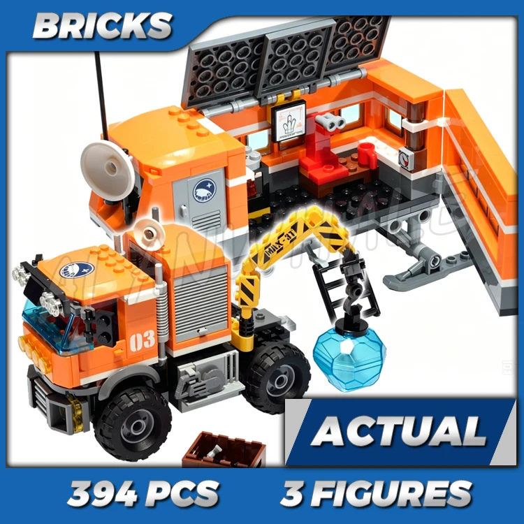 

374pcs City Arctic Outpost Ice High-tech Laboratory Mobile Lab Crane Truck 10440 Building Kits Toys Compatible With Bricks