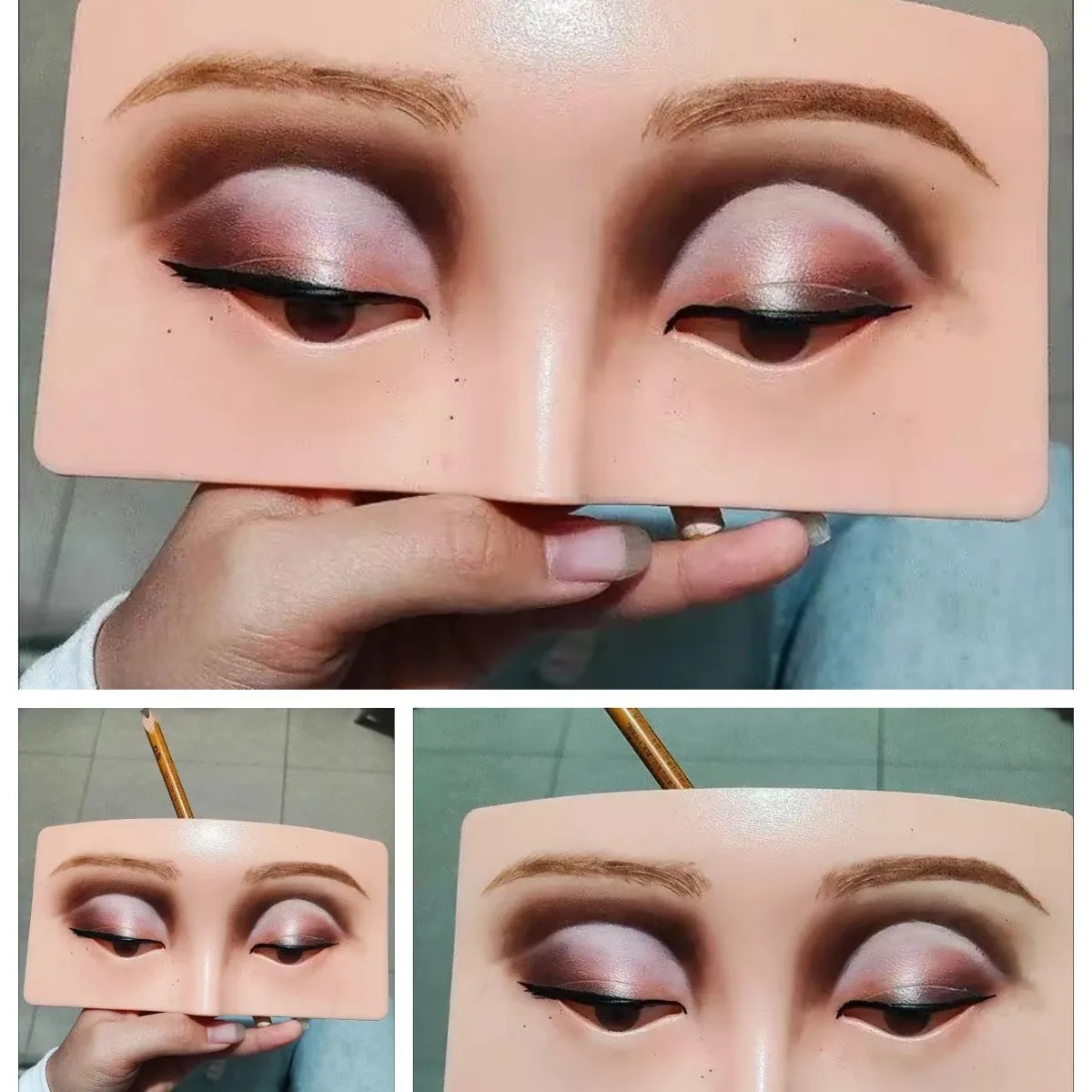 Professional Novice Eyebrow and Eye Makeup Practice Panel Student Beginner Full Face Makeup Practice Model Mask Stage Makeup
