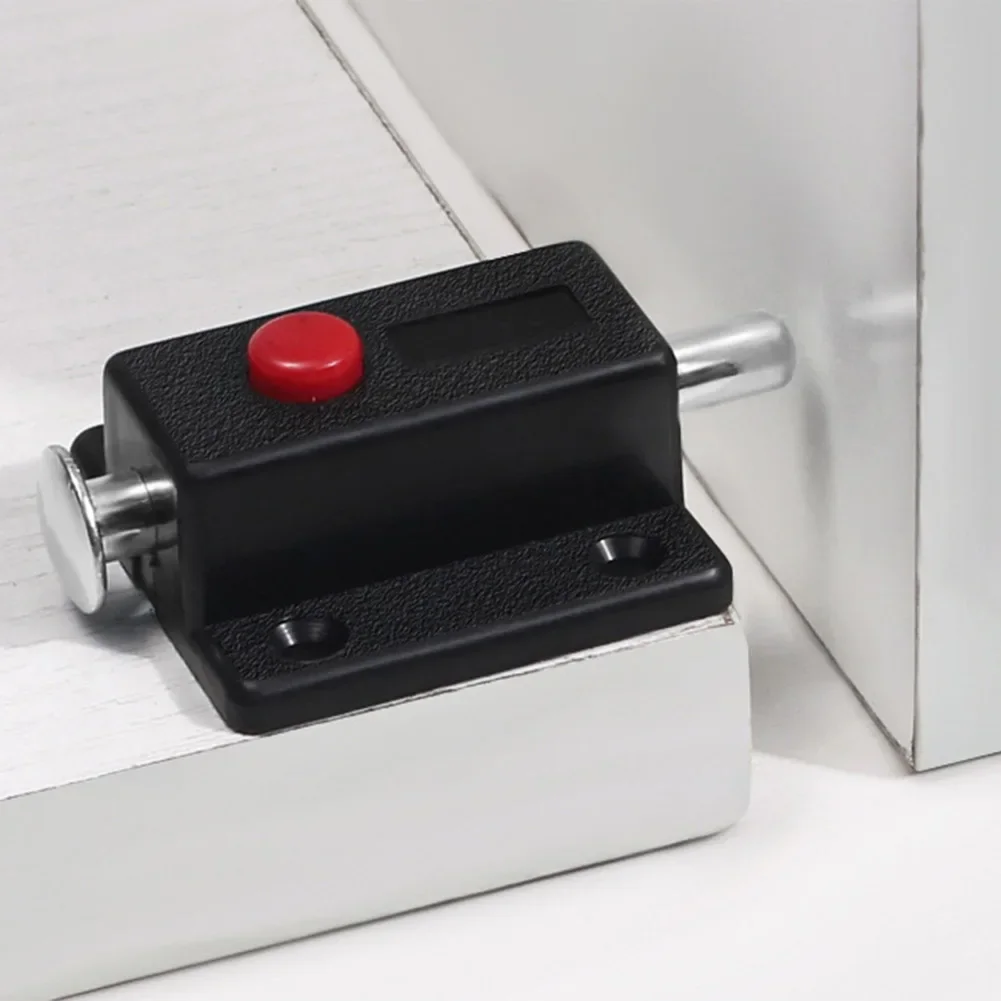

White Black Latch With Cover Non-fading Spring Load 10pcs Plastic Automatic Door Bolt Latches Lock Easy-installing