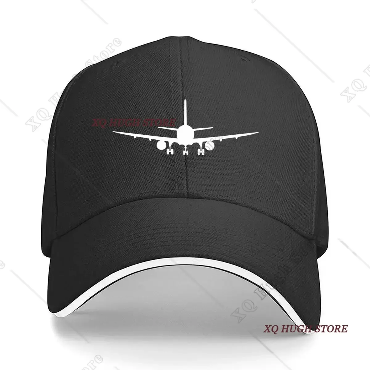 Front View Airplane Aviation Aircraft Design Hip Hop hat Fashion Outdoor Sports Sandwich Baseball Cap