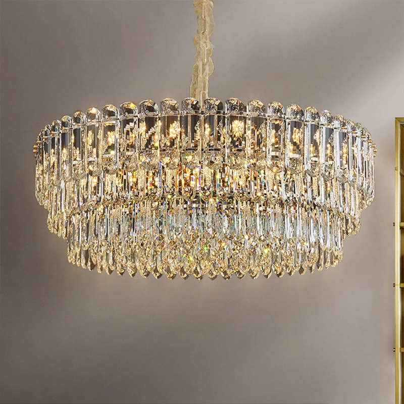 2024 New Postmodern High-End Light Luxury Crystal Chandelier Simple Atmosphere Living Room Main Lamp Dining Room Bedroom Lamps