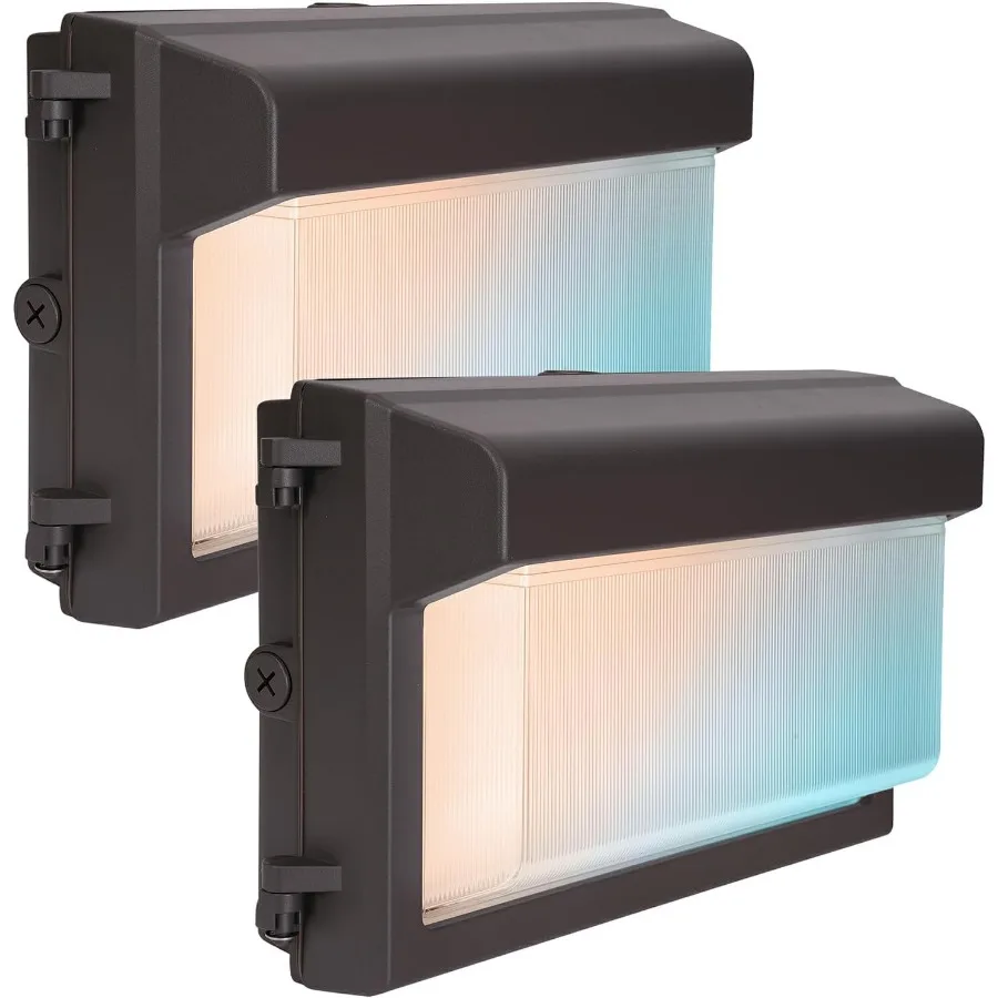 120W LED Wall Pack Light with Photocell 2Pack 4000/5000/6500K 3CCT 80/100/120W Selectable Security Lighting Commercial Outdoor