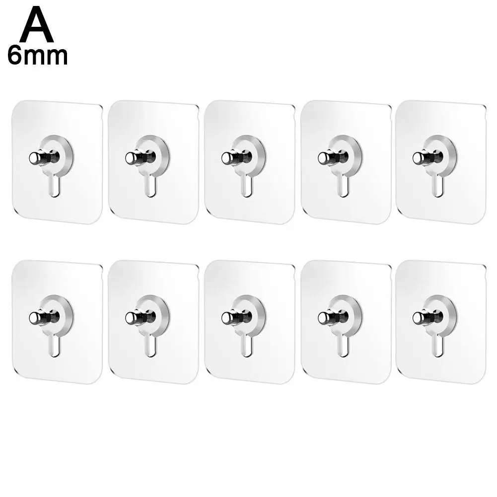 10PCS Seamless Nail Frame Hook Waterproof Oil-proof Self-Adhesive For Kitchen Home Office Dormitory Wall Glass R4S1