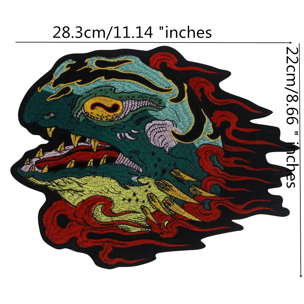 بقع الوحش غريبة الأسماك النسيج بقع التطريز زين الحديد على ملصق شارات الزخرفية لسترات نادي MC 5 قطع