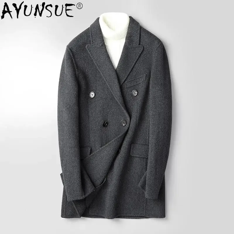 

AYUNSUE 2020 New Men's Coat Winter Male Jacket 100% Wool Doubleside Suit No Cashmere Mens Coats and Jackets Abrigo Hombre LXR344