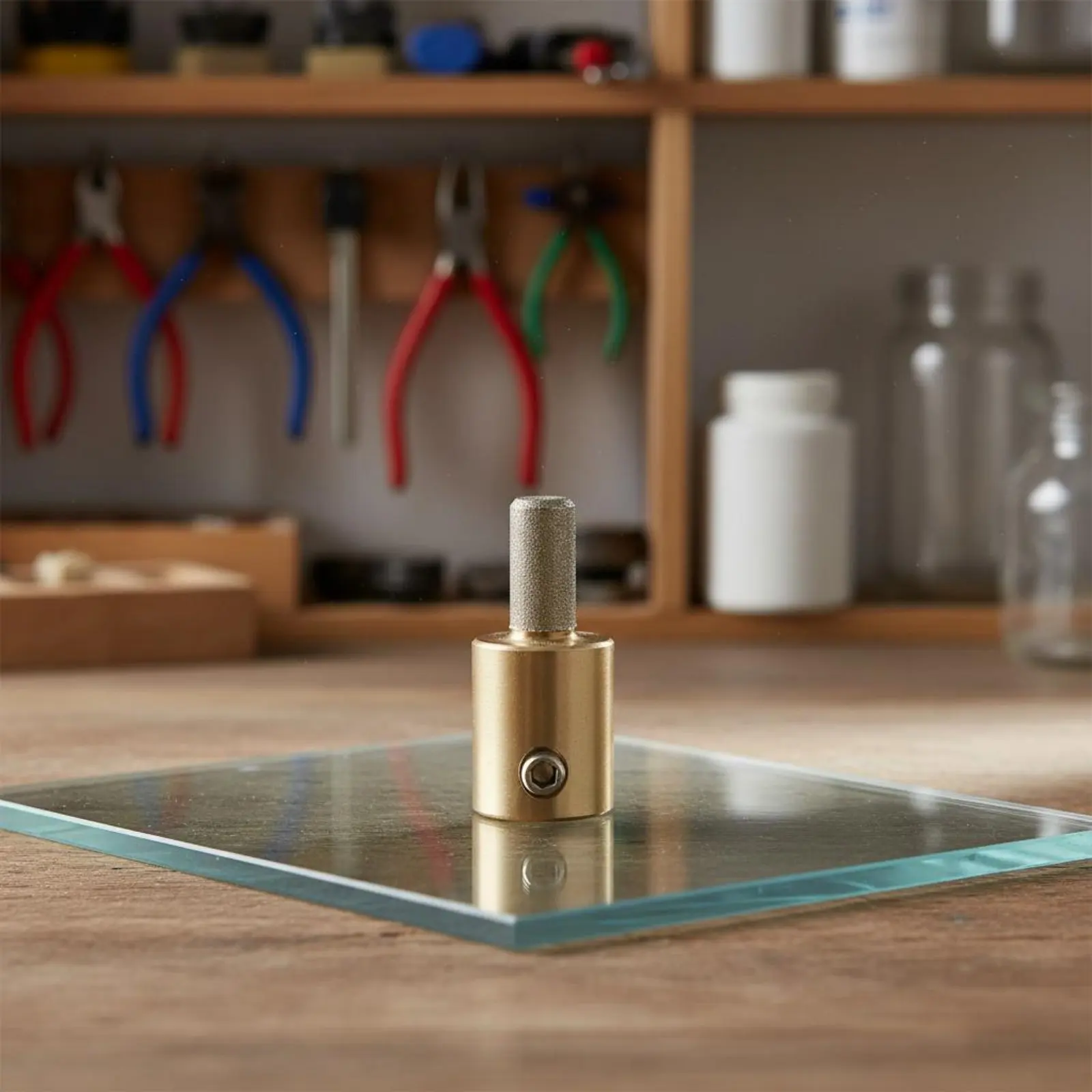 

Grit-Coated Grinding Wheel Brass Center Glass Grinding Grinding Accessory Power Tool Accessory Includes Allen Wrench