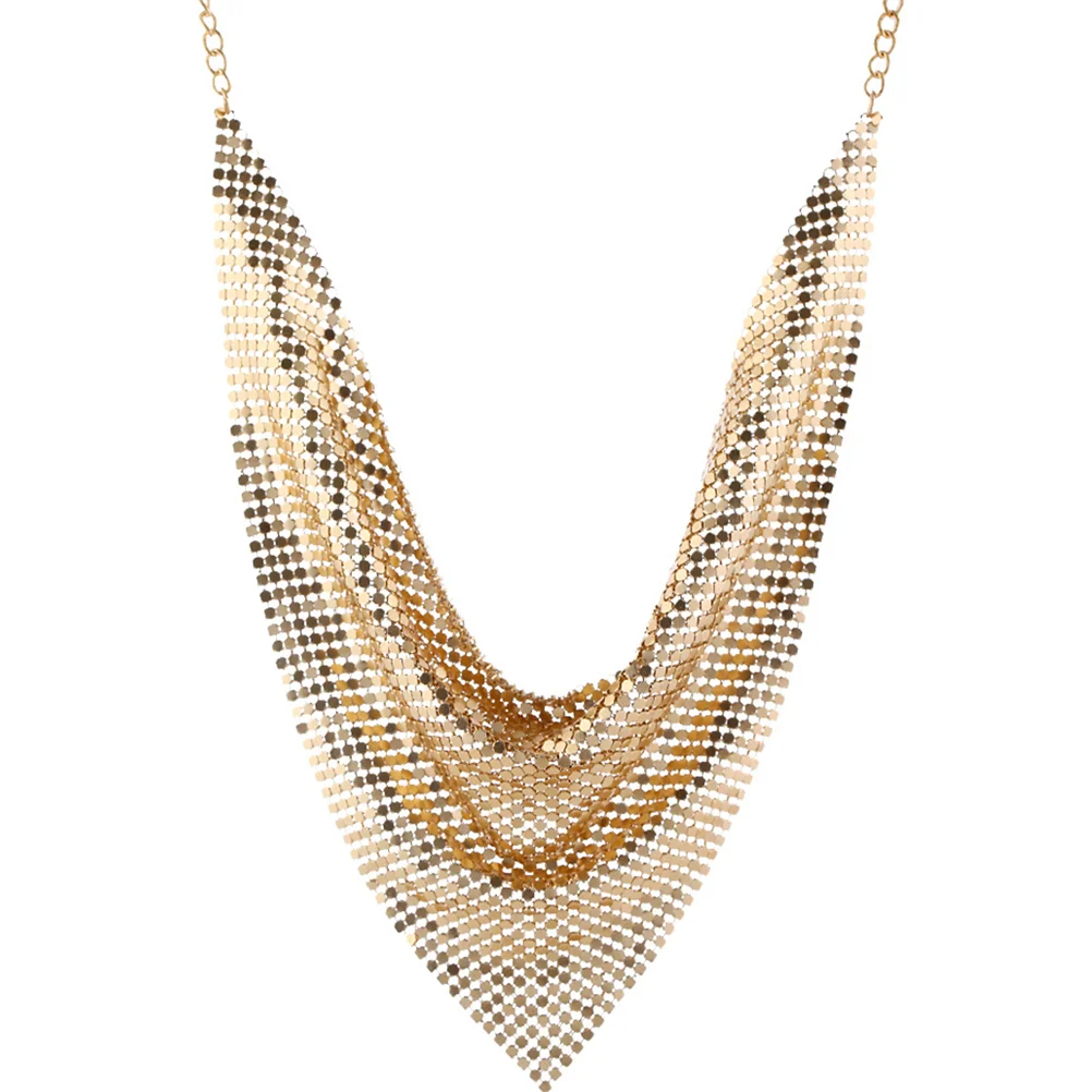 

Necklace Metallic Sequins Tassel Scarf Clavicle Chain Women Jewelry Decoration