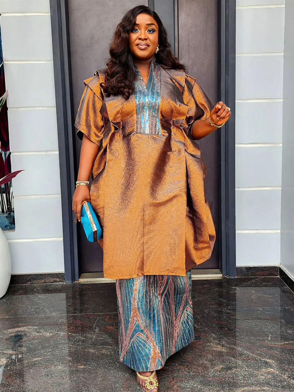 2 pieces vestidos de fiesta elegantes evening party dress traditional sets luxury abayas african dresses for women 2025