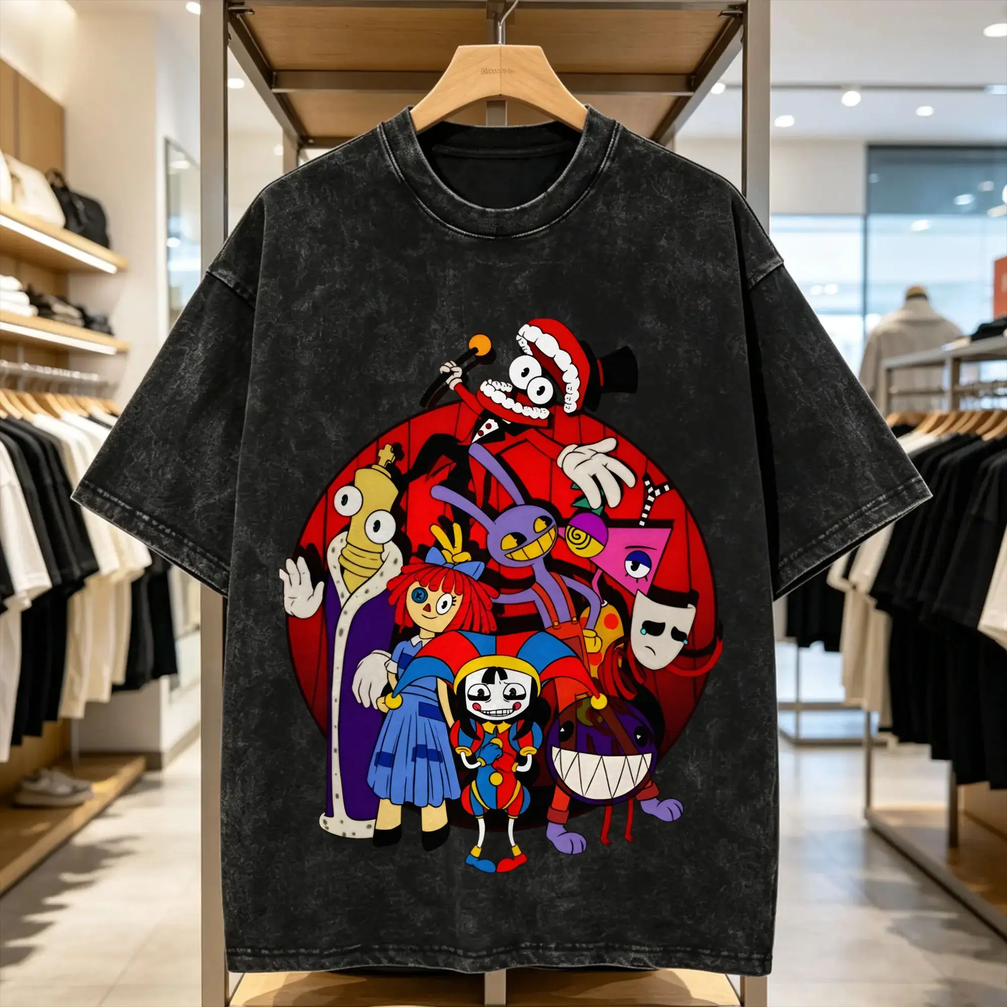 Cartoon Digatal Circus T Shirt  Hip Hop T Shirts Short Sleeve Y2K Classic Tops Summer Cotton Breathable Oversize Top Tees