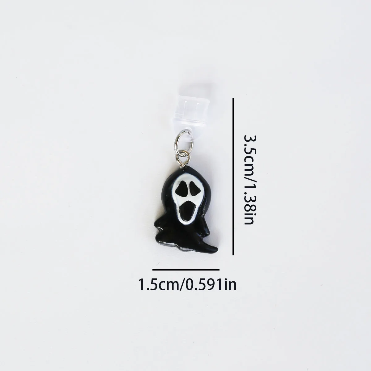 1 Stück Halloween Gruseliger Schrei-Geist Handy-Staubschutz-Anhänger Mobiles Zubehör Dekoration für iPhone Typ-C Anschluss – Detail 6