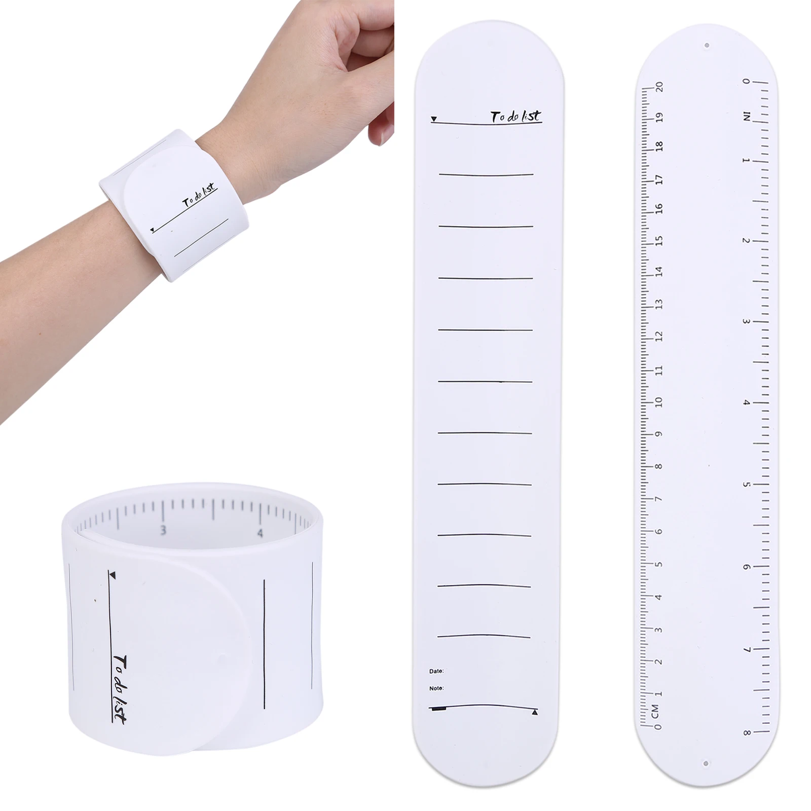 

Memo Wristband Reusable Wearable Student Note Wrist Band Writeable Waterproof with Oversized Scale for Forgetful Elderly
