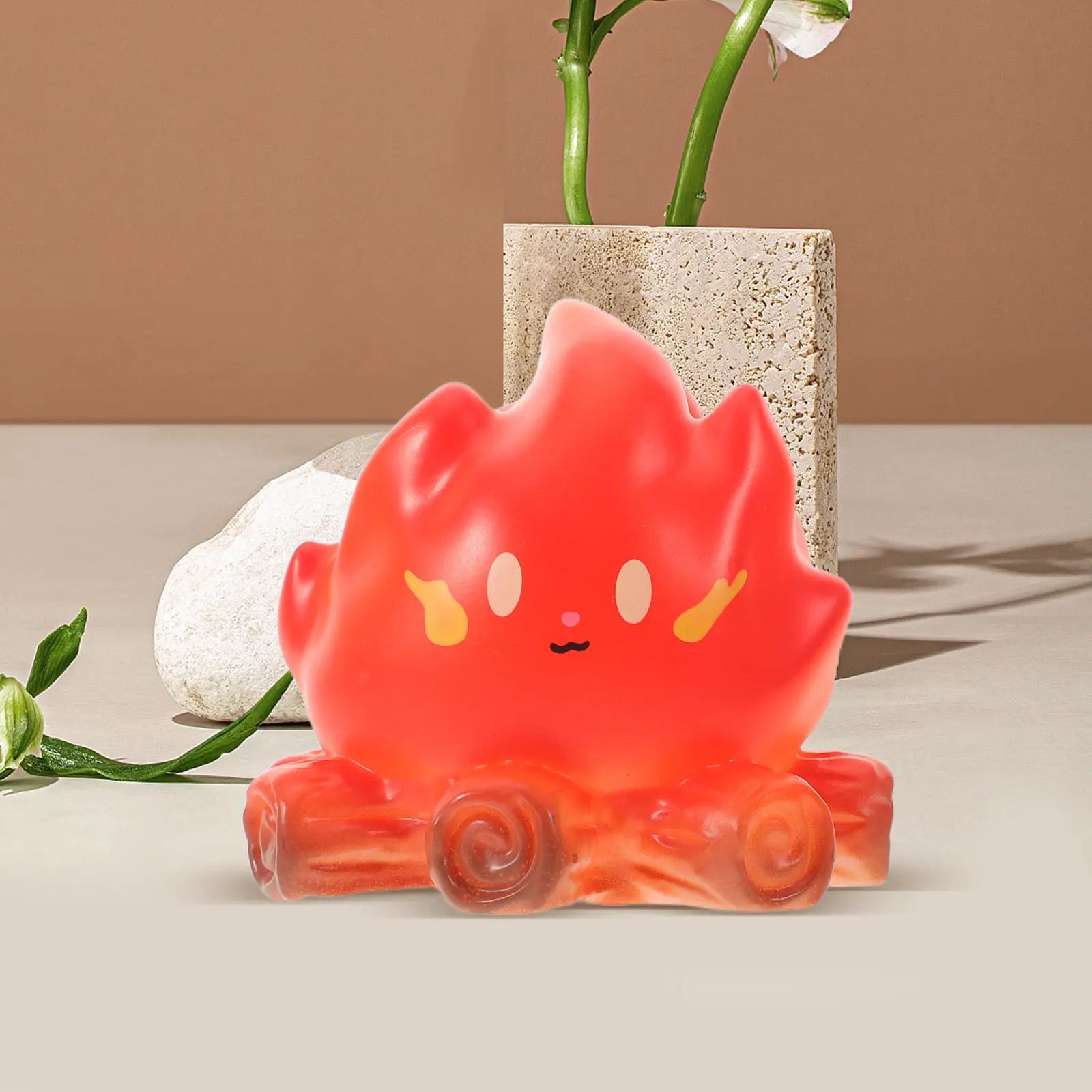 Fake Campfire Night Light 3D LED Fake Fire Flames Lamp Dimmable Christmas Festival Decorative Faux Fireplace Logs Party Night