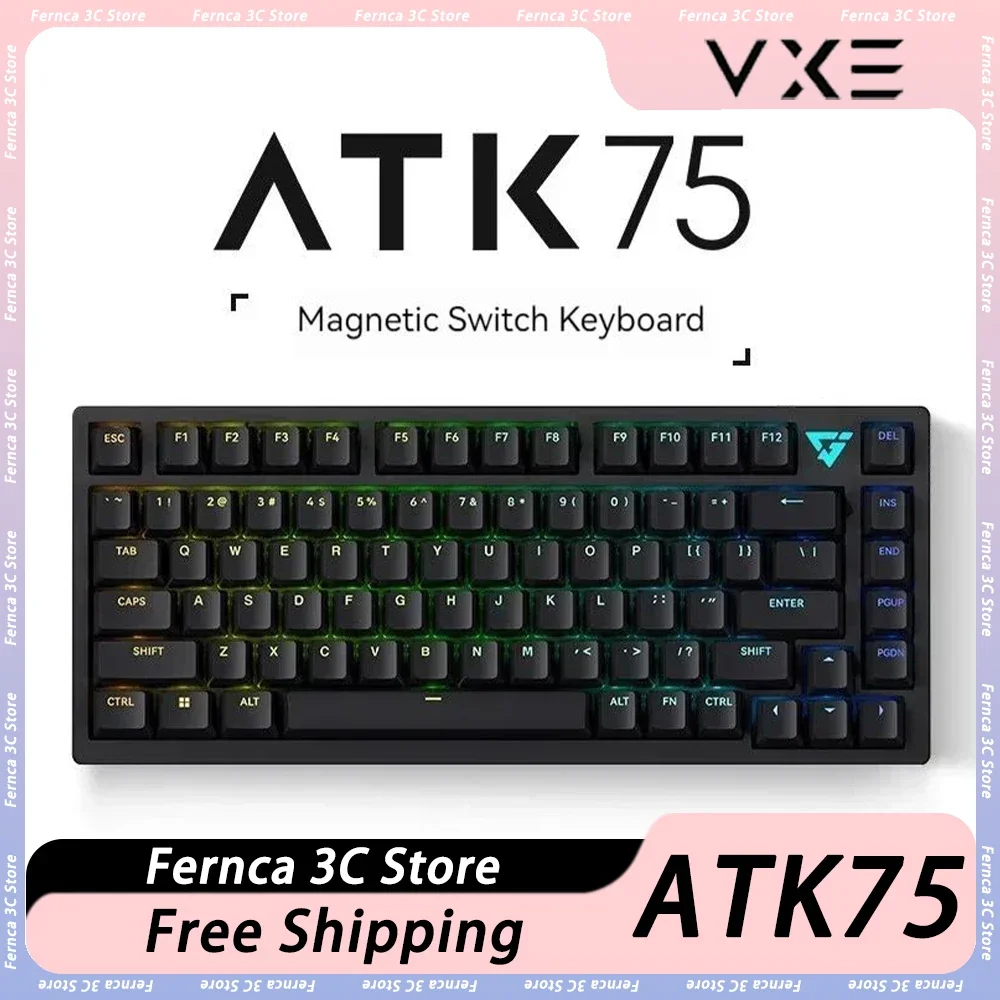 

VXE ATK75 Mechanical Keyboard Magnetic Switch Aluminum Alloy RGB Quick Trigger Gasket Gaming Keyboard Mac Pc Gamer Varolant Gift