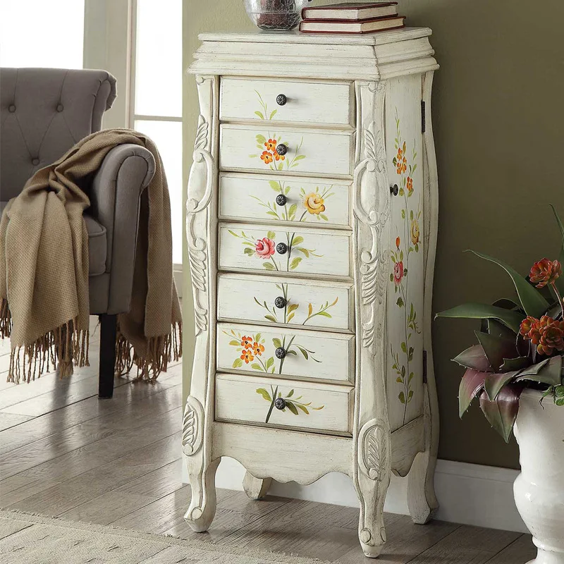 YFY American bedroom seven-chest cabinet jewelry  storage cabinet flip jewelry  with mirror locker