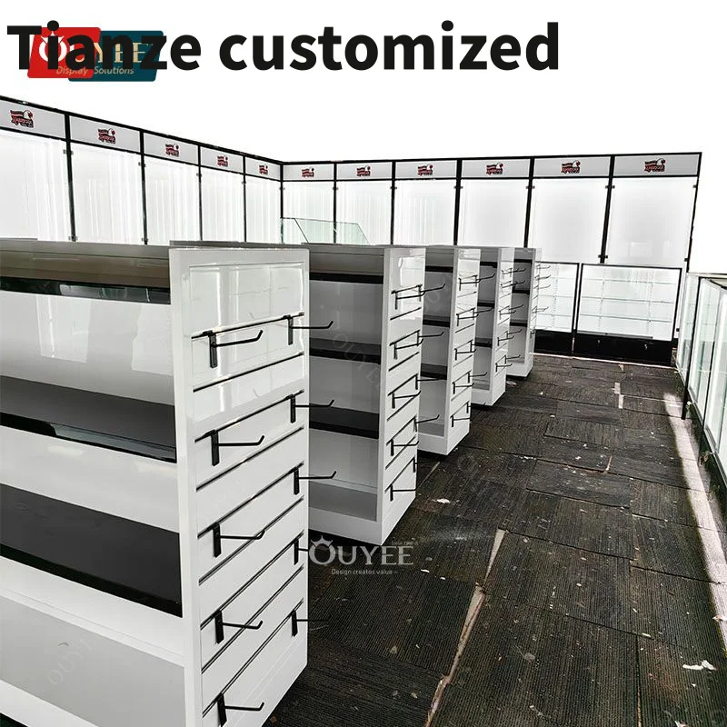 Customized-High quality smoking cabinet floor glass display dispensary table display smoke shop glass display Smoke Sho