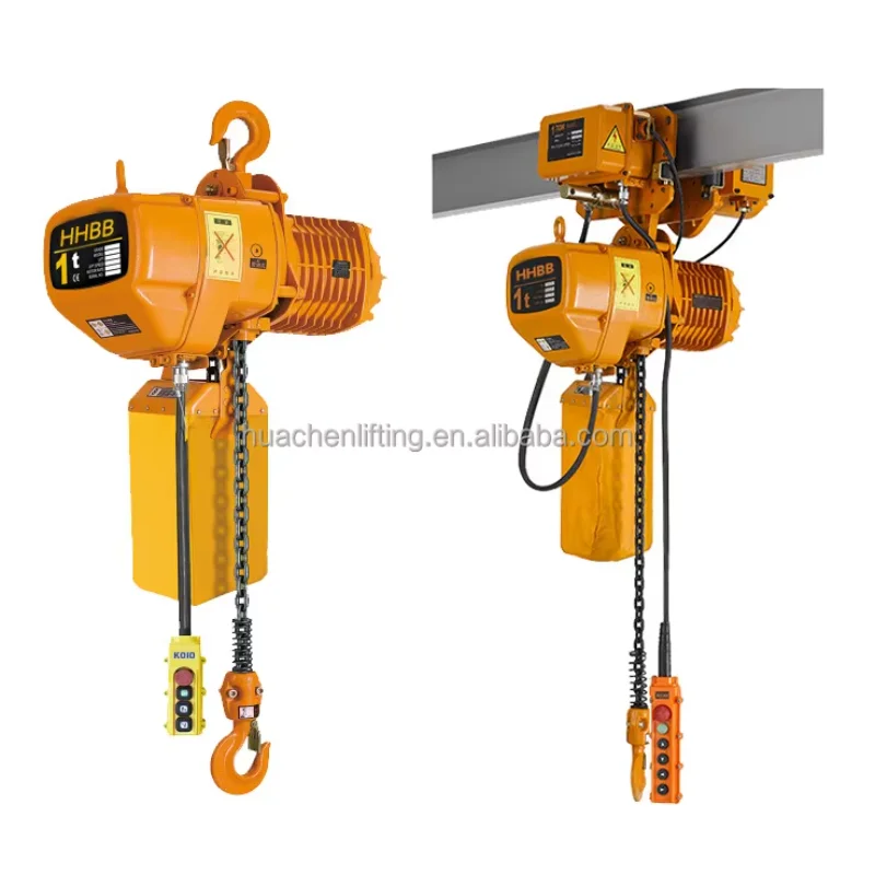 Talha de corrente elétrica de tipo fixo 3t com ganchos para levantamento de carga talha de corrente elétrica HHBB