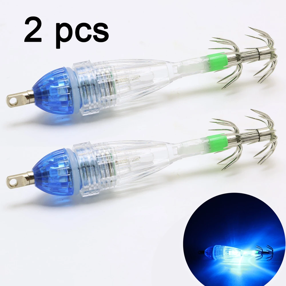 2 Stück Angellichter mit Haken, Unterwasser-LED-Blinklichter zum Anlocken von Tintenfischen bei Nacht, Köderlichter, Tintenfisch-Wasserlichter – Detail 12