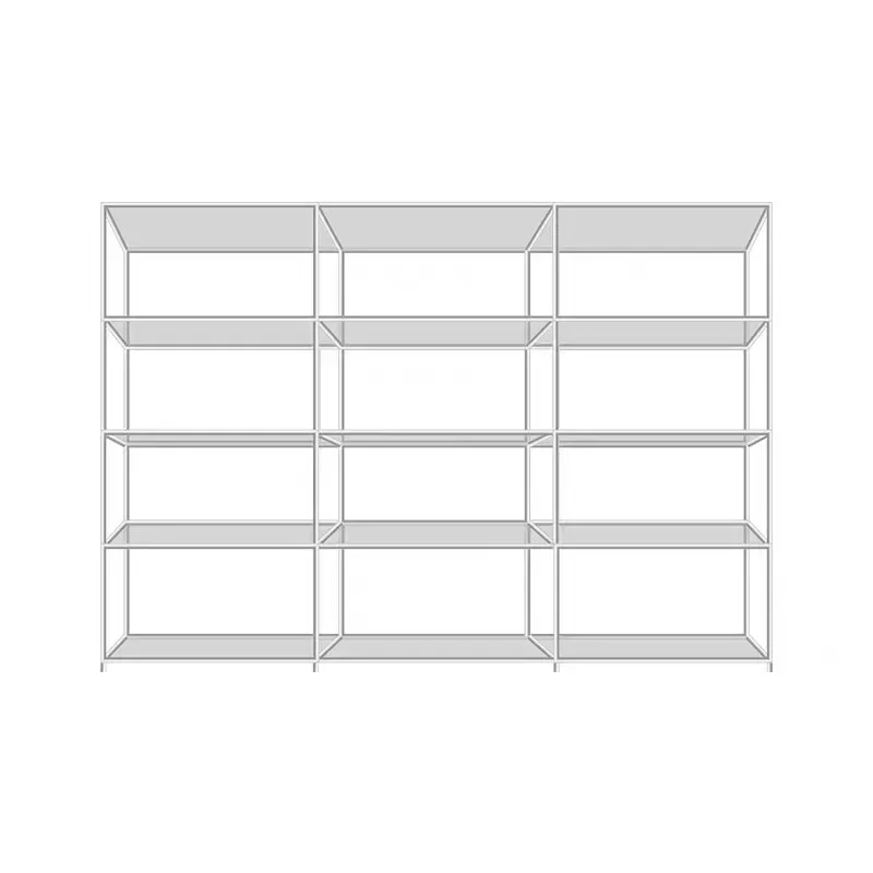Second-hand stainless steel shelf storage rack, light luxury bookshelf, multi-layer wall-to-wall floor-to-ceiling glass shoe bag