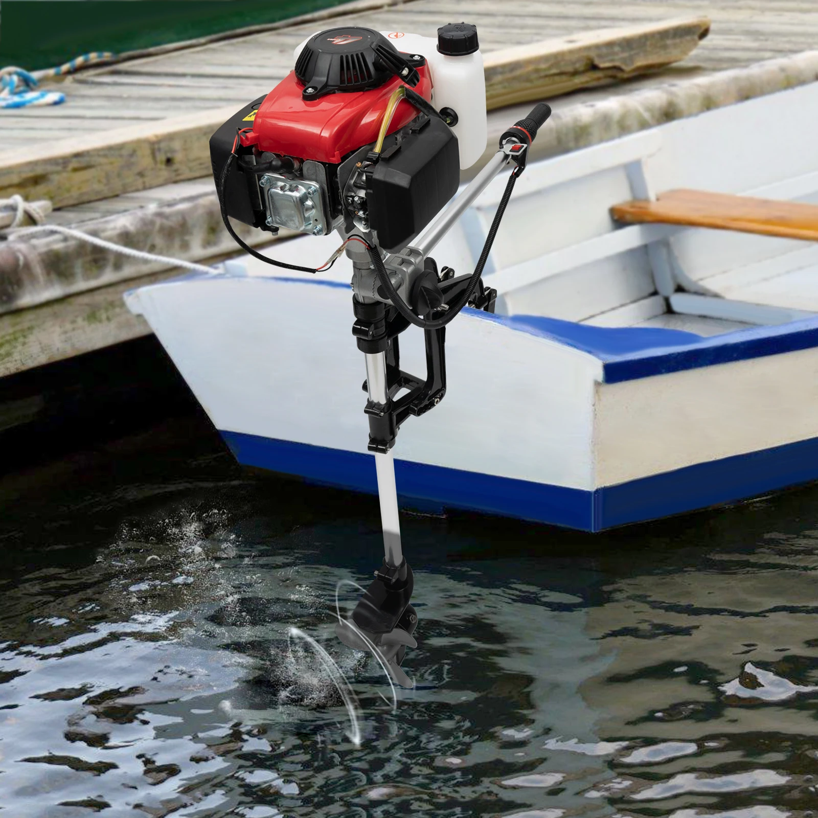 

4 Stroke 1.6kw Outboard Motor Outboard Fishing Boat Motor Engine With Air Cooling for Inflatable Boat Kayak Canoe Sailboat