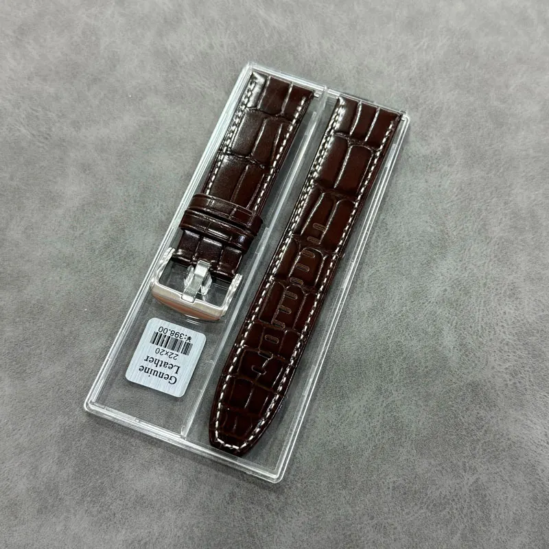 FUYIJIA cinturino da uomo in pelle di vacchetta con motivo coccodrillo personalizzato a sgancio rapido cinturino da 22 mm cinturini con fibbia ad ardiglione in acciaio inossidabile 316L