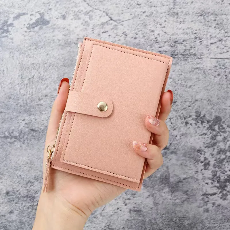 

Minimalist and Fashionable Women's Short Card Bag, Ultra-thin Mini PU Leather Zero Wallet, Women's Credit Card Holder Wallet