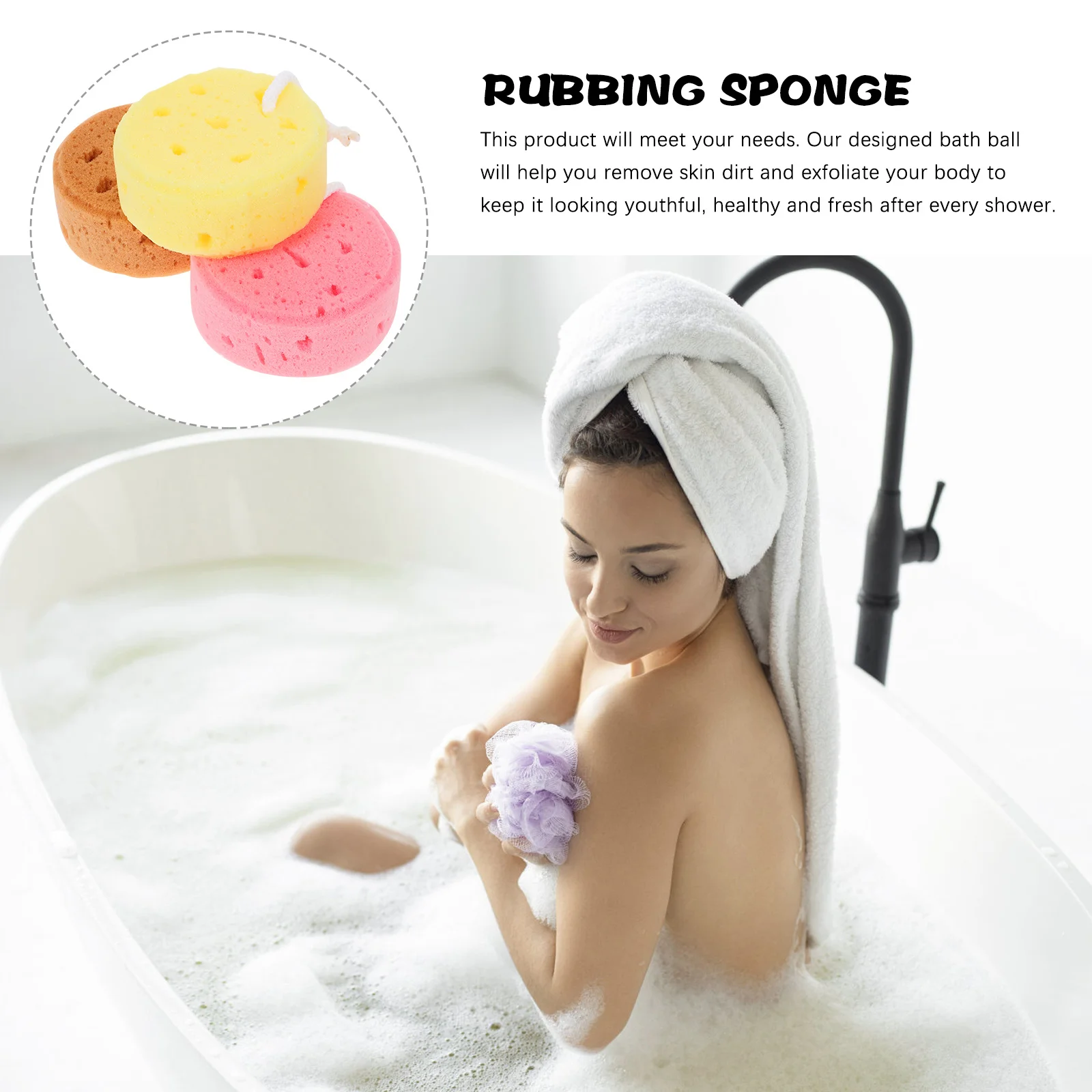 

3Pcs Honeycomb Shower Sponge Bath Balls Exfoliating Body Scrubber Lightweight Portable Bathing Tool Bath Sponge