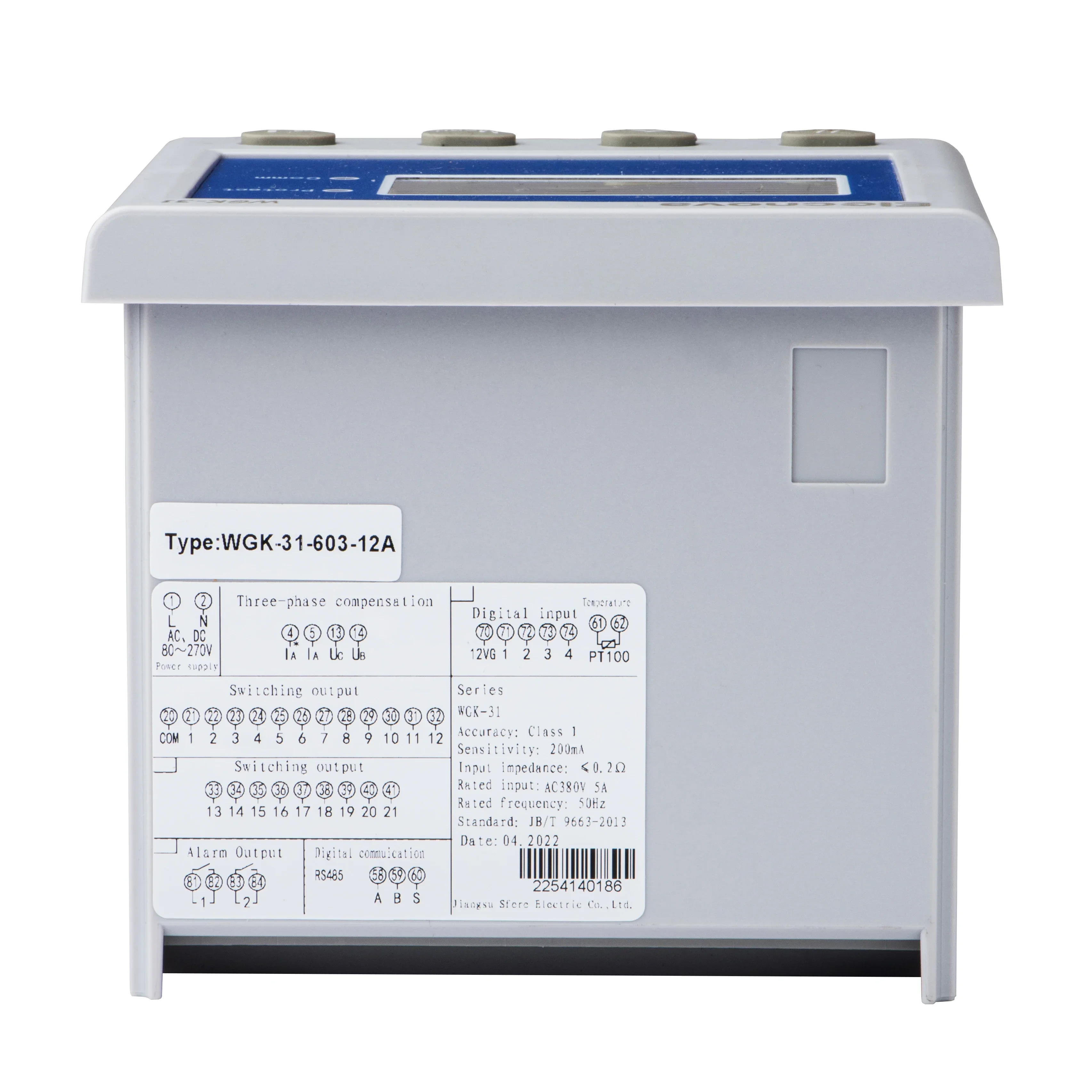 Multifunction Reactive Power Automatic Compensation Controller WGK-31-603-12A Measure 3 Phase Voltage,Current,Power,Frequency