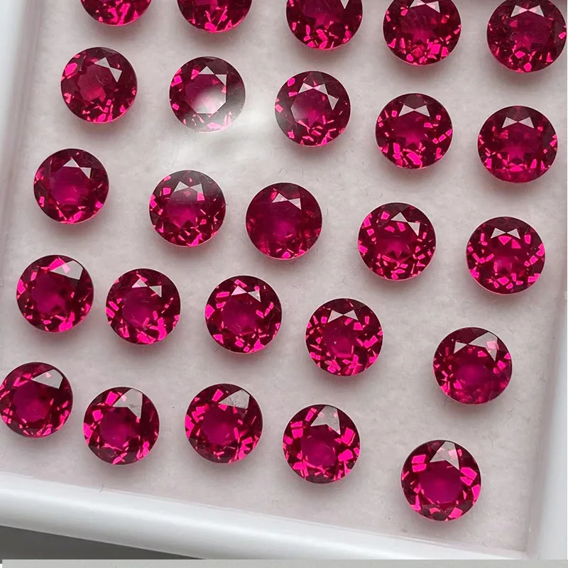 أعلى جودة الدم الأحمر روبي جولة الأوجه الأحجار الكريمة الرائعة قطع روبي جوهرة موس صلابة 9 لصنع المجوهرات وجمع #5