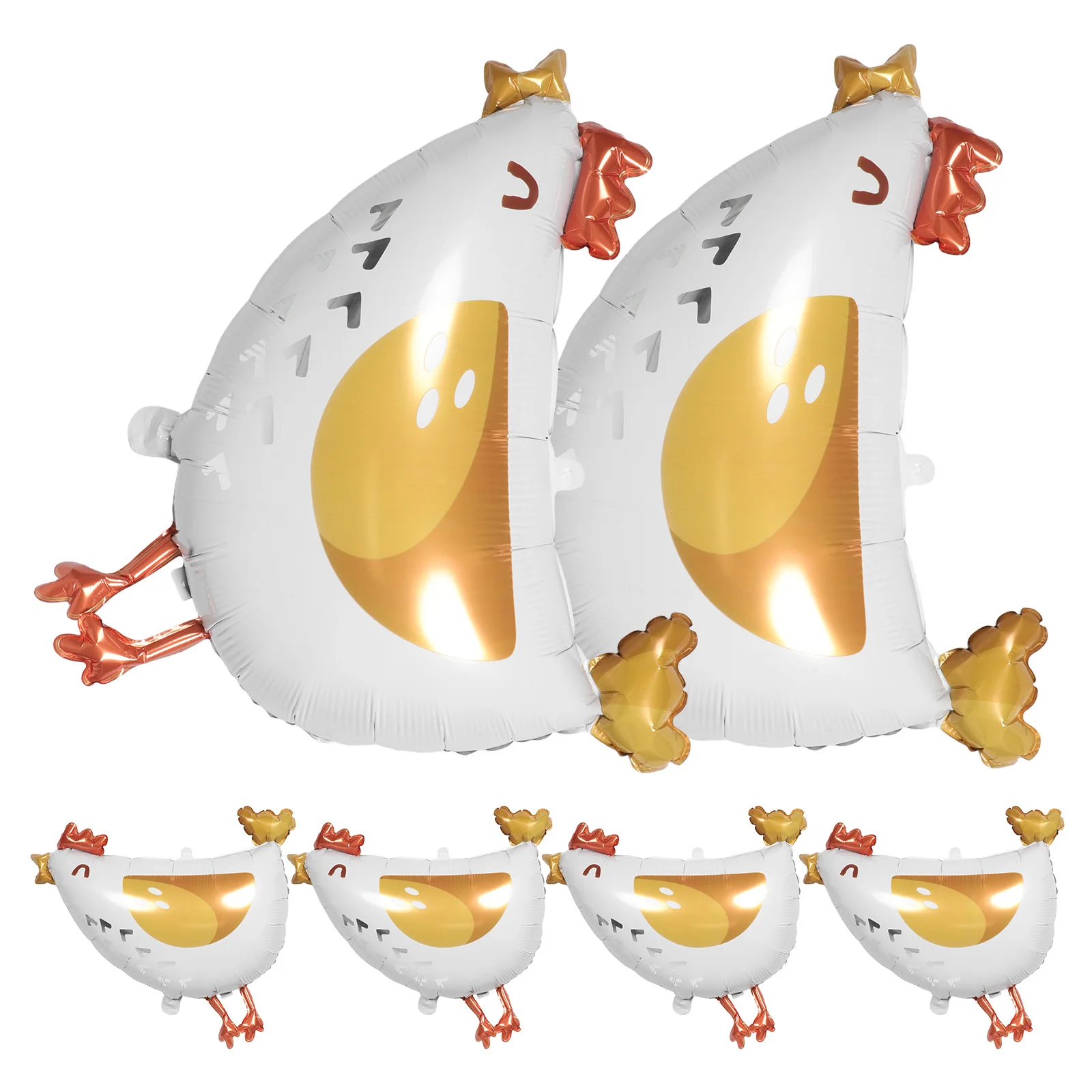 

6 Pcs Chicken Birthday Decorations Animal Theme Party Balloons Yellow Shower Farm