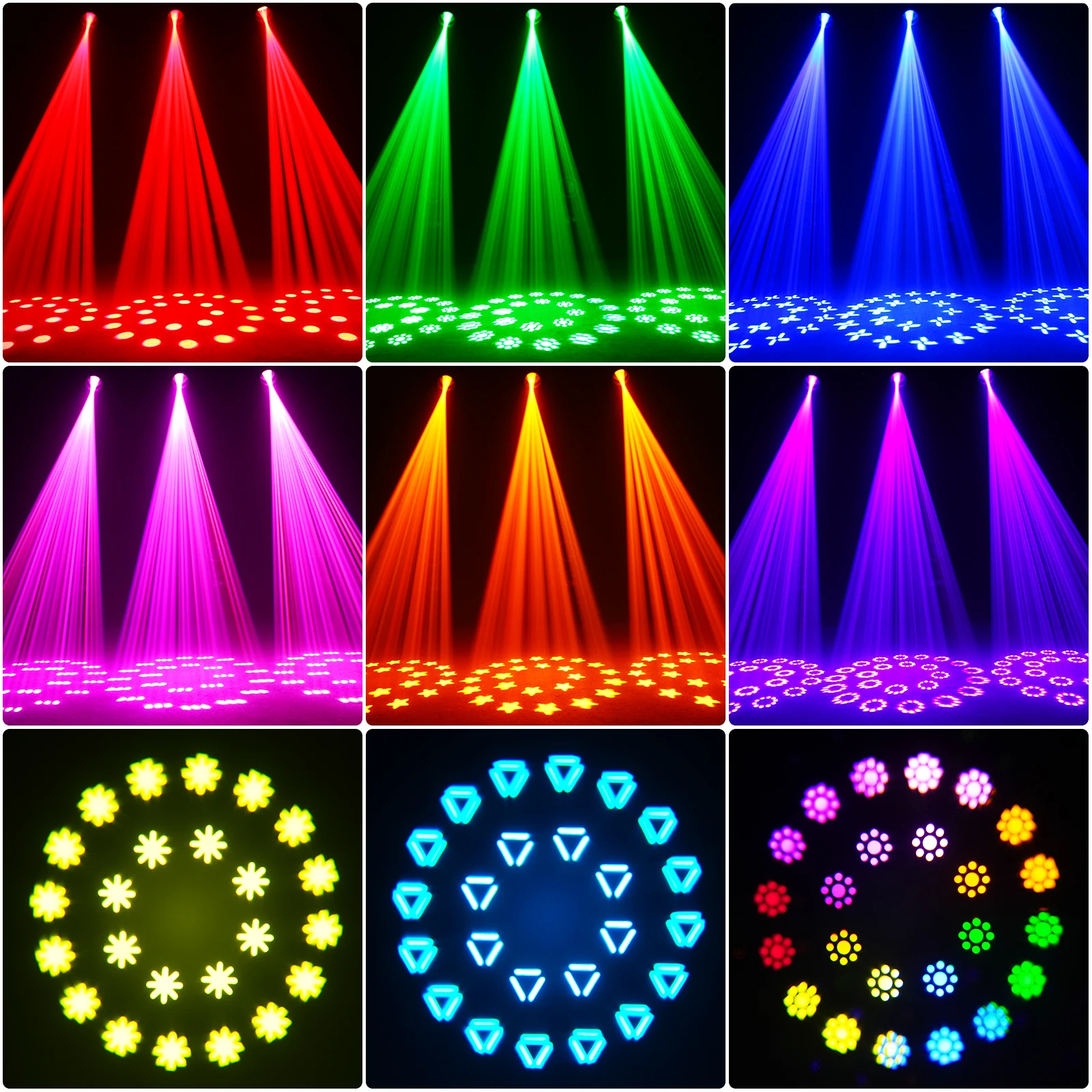 Yiflamefly 300W LCD Moving Head Light Stage Light DMX512 17CH Control Channel for Disco DJ Dance Hall Party Bar Performance