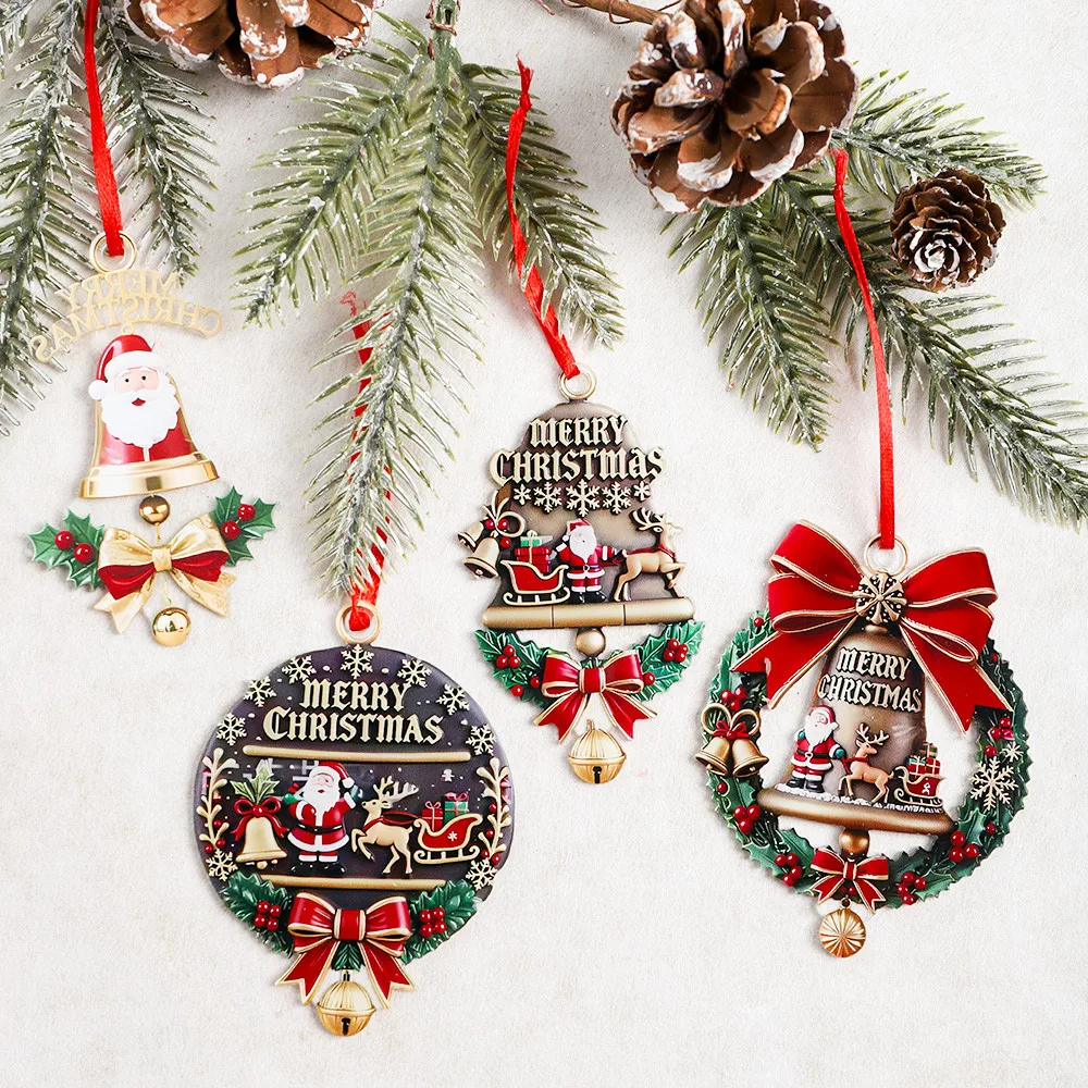 【1/3PCS】Christmas Acrylic Hanging Signs Santa Claus Ornaments Christmas Tree Door Window Hanging Decorations for Scene Setup