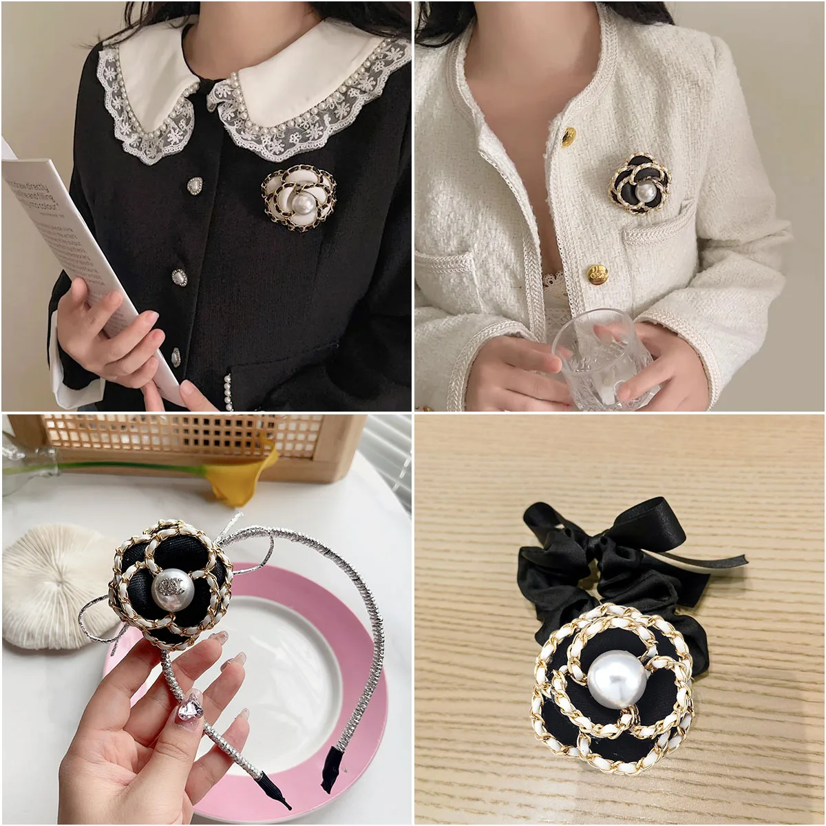 1Pc 패브릭 동백 진주 꽃 패치 의류 바느질 용품에 대한 유행 Applique DIY 공예 모자를 쓰고 있죠 브로치 홈 장식품