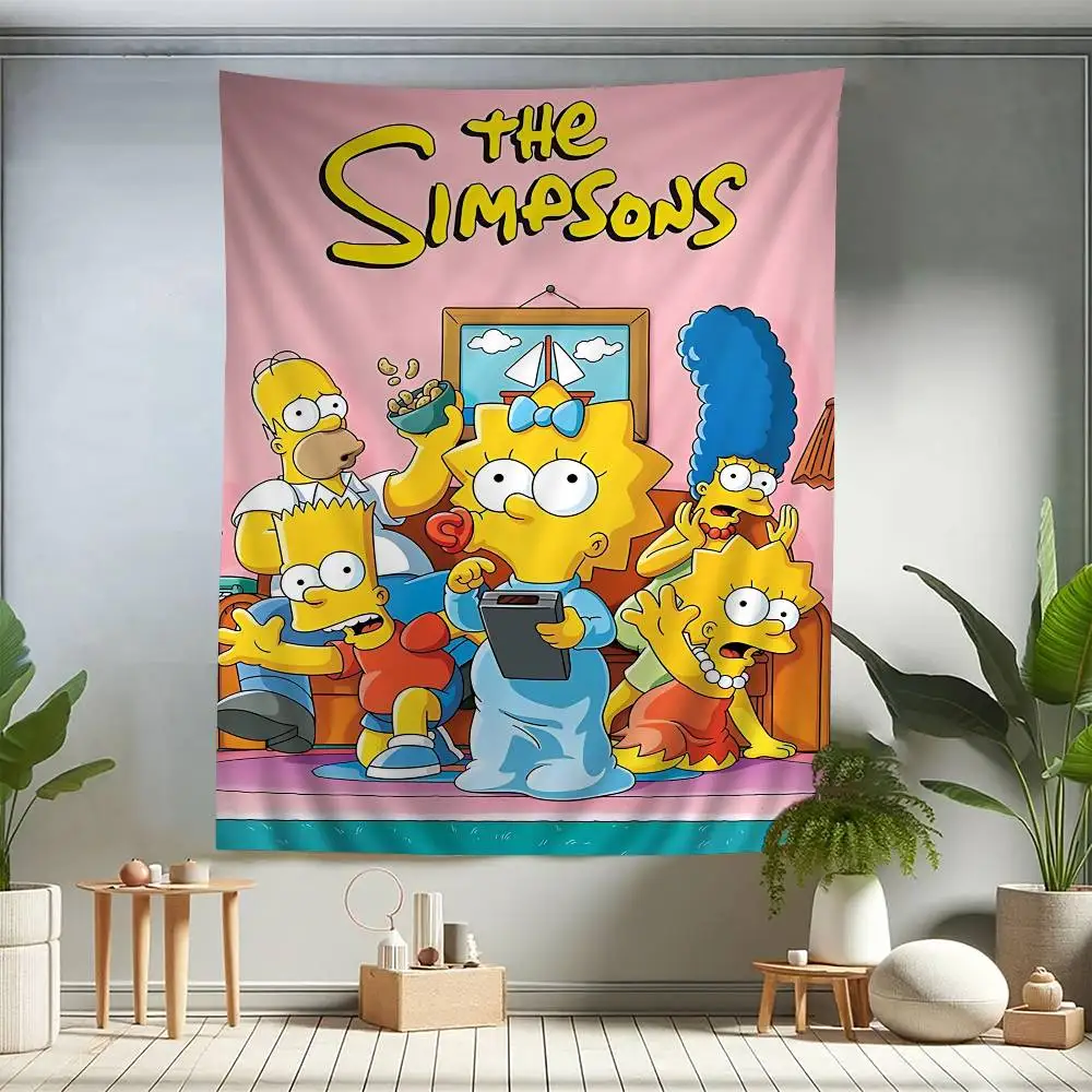Adult Animation S-Simpsons Tapestry Art Printing Japanese Wall Tapestry Anime Wall Hanging Home Decor