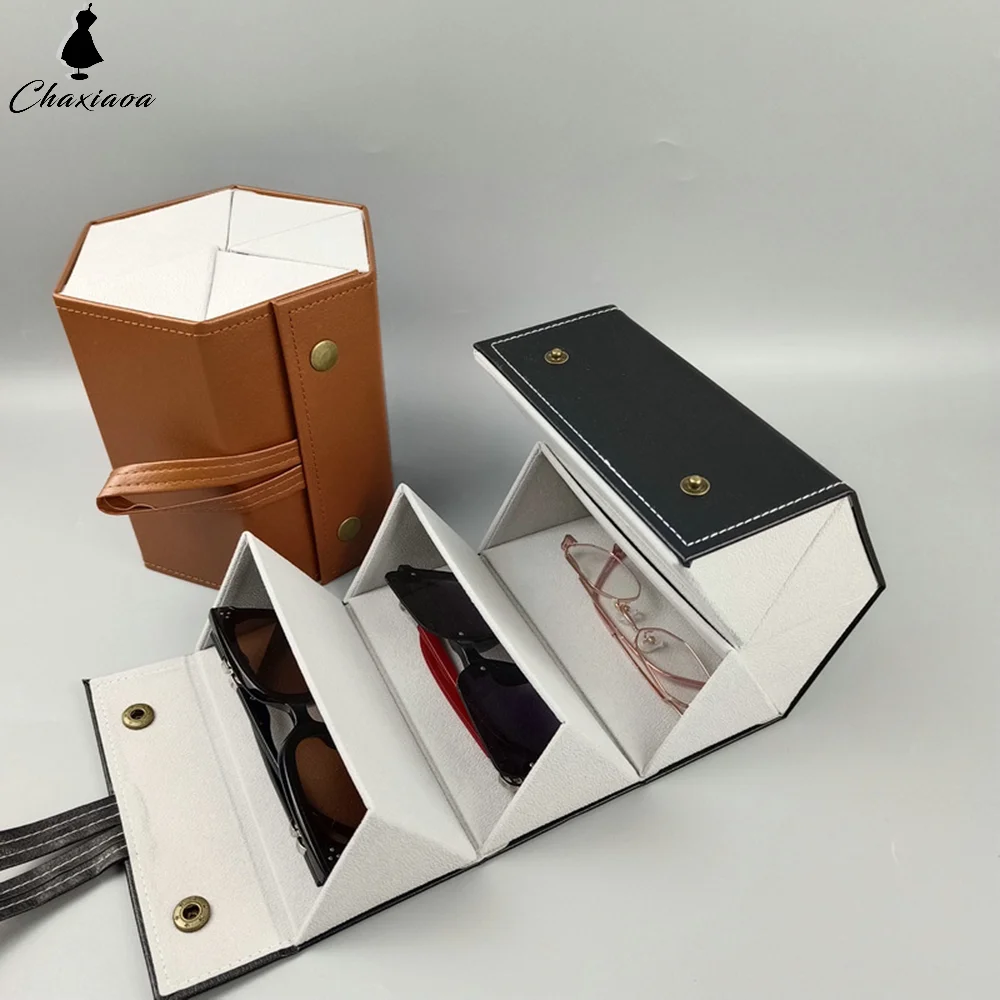 Portable Glasses Organizer 2/3/4/5/6 Multi-slot Eyeglasses Storage Display Travel Sunglasses Case Hexagonal Creative Premium