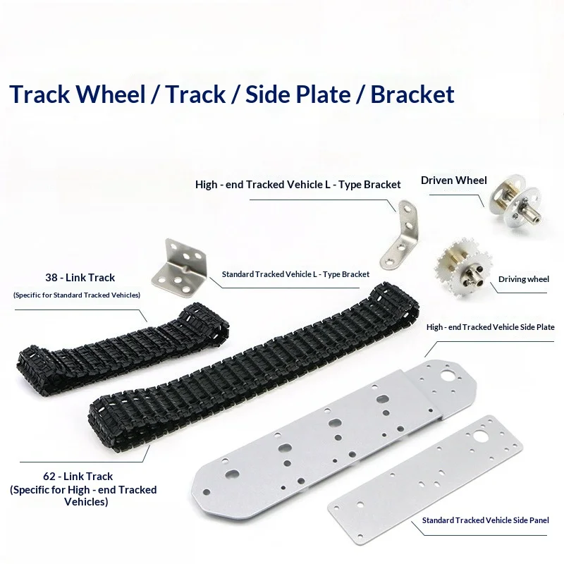 Crawler Tank Accessories, Chassis Smart Car DIY Aluminum Alloy Driving Wheels, Driving Wheels and Driven Wheels