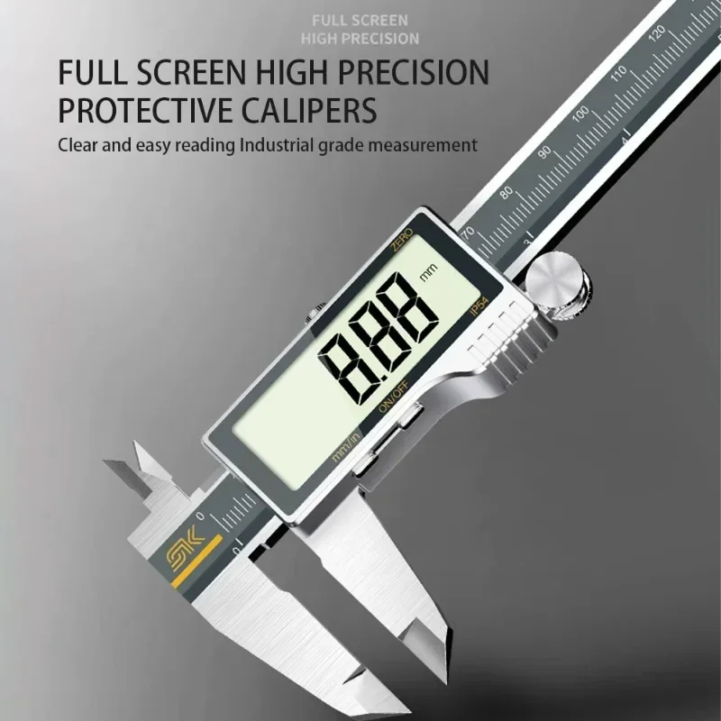 Electronic Digital Display Vernier Calipers 0-150/200/300mm Stainless Steel HD Full-screen Caliper Small Metal Measuring Tools