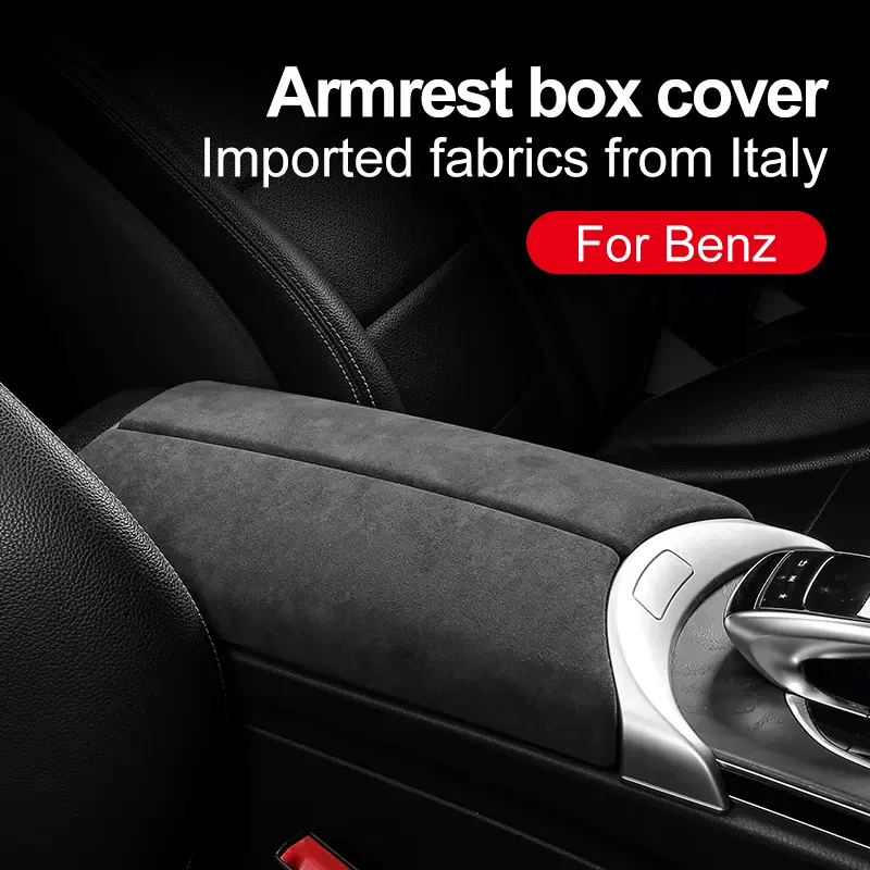 

Suede ABS Car Interior Center Armrest Box Console Box Storage Box Trim Cover For Mercedes-Benz C E GLC Class W213 W205 X253
