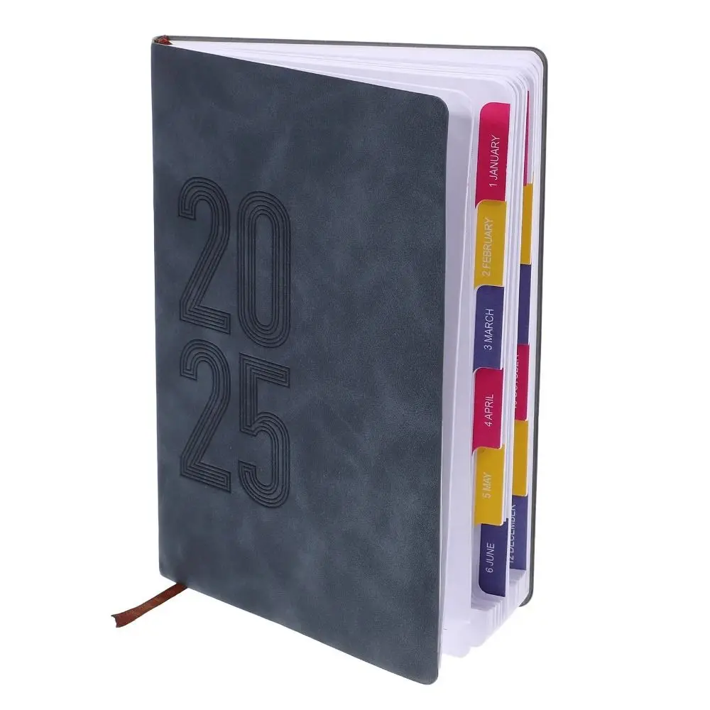 

Yearly Schedule 365 Days Efficiency Notebook A5 Portable Agenda Planning Notepad Simple Texture PU 2025 Planner