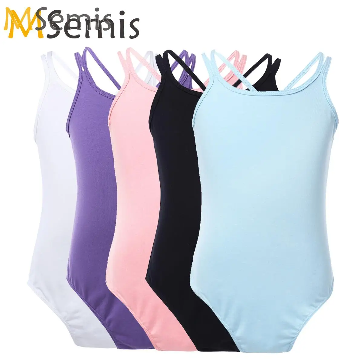 

Kids Ballet Dancer Leotard Dress Spaghetti Strap Criss Cross Dance Bodysuit Gymnastics Leotard for Girls Ballerina Costumes