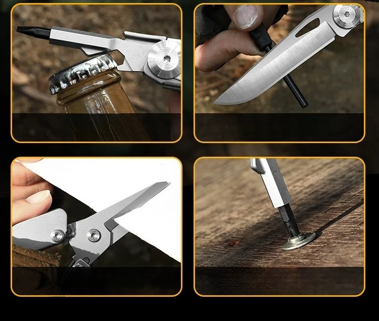 

Stainless Steel Multi-functional High Quality Folding Tool Outdoor Camping Portable Emergency Survival EDC Combination Tool