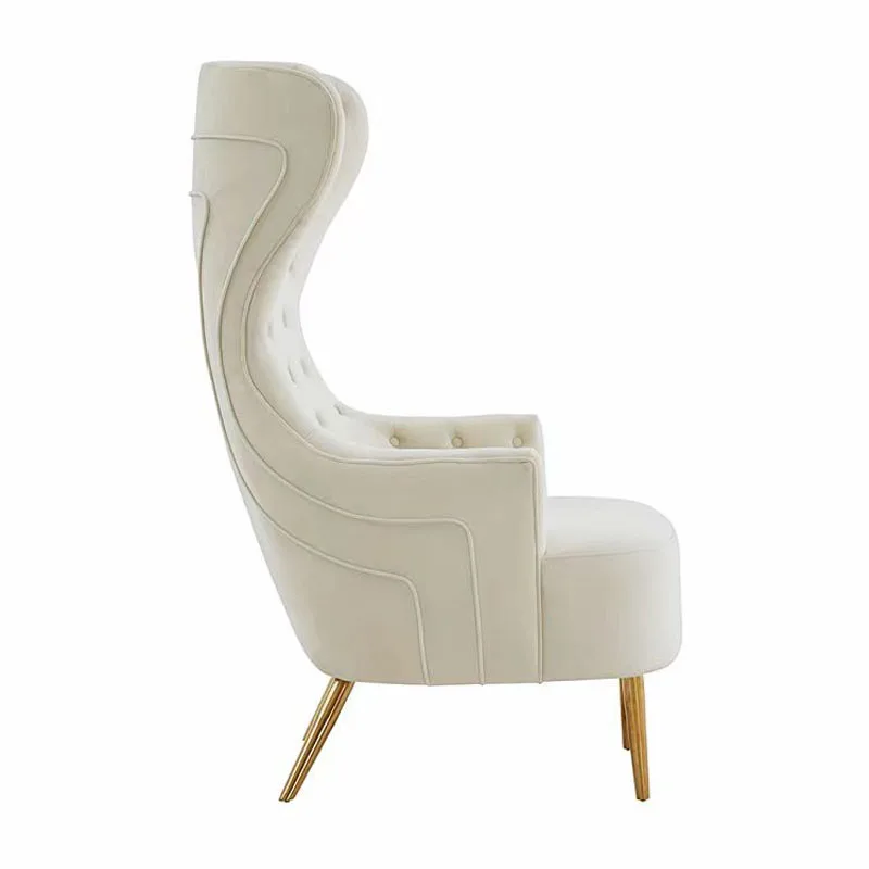 US Style Light Luxury High Back Chair, Italian Velvet Living Room Single Chair, Balcony  Deep Seat Leisure Chair,Fireplace Chair