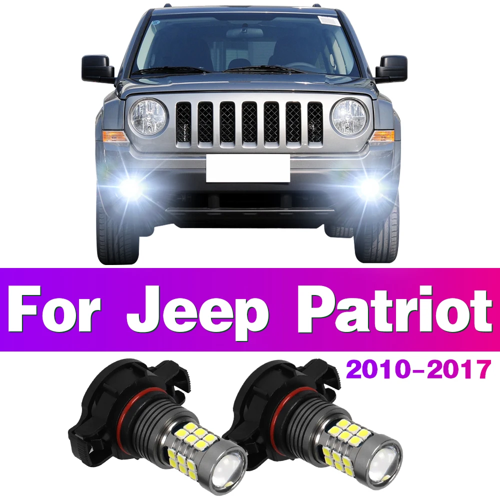 2 SZTUK żarówek LED przednich świateł przeciwmgielnych 2504 PSX24W 12276 Akcesoria do Jeep Patriot 2010 2011 2012 2013 2014 2015 2016 2017