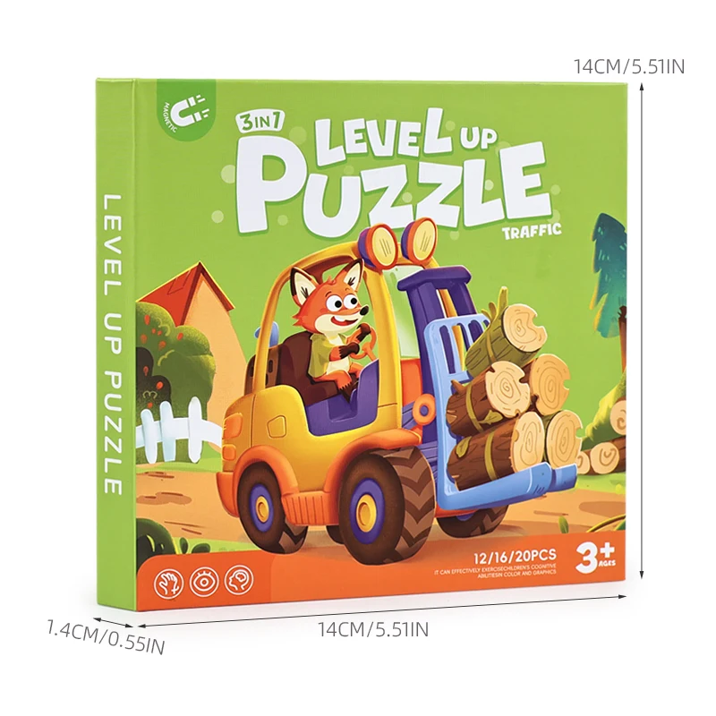 12/16/20 Buah Puzzle Jigsaw Magnetik Lipat Anak-anak Mainan DIY Puzzle Kartun Perjalanan Portabel Hadiah Mainan Puzzle Menarik untuk Anak-anak
