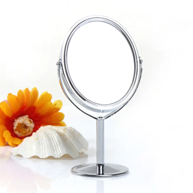 CX191  Magnification  Makeup Mirror Dual 2 Sided Round Shape Rotating Cosmetic Mirror Stand Magnifier Mirror Standing Mirro