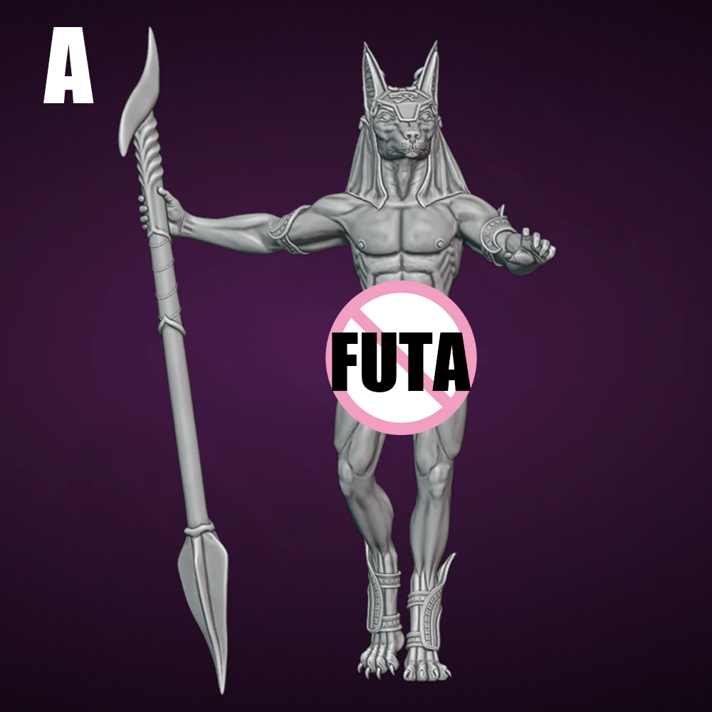 FUTA Sexy Anubis 1/24 Scale Resin Figure Model Kit Rabbit Diorama Unassembled Unpainted Doll 3D Printing DIY Statue Crafts Toy
